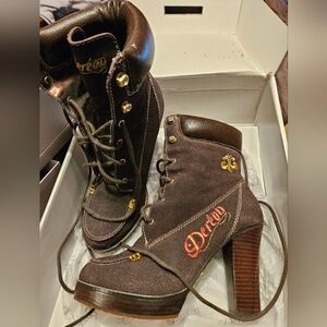 Dereon suede lace-up boots